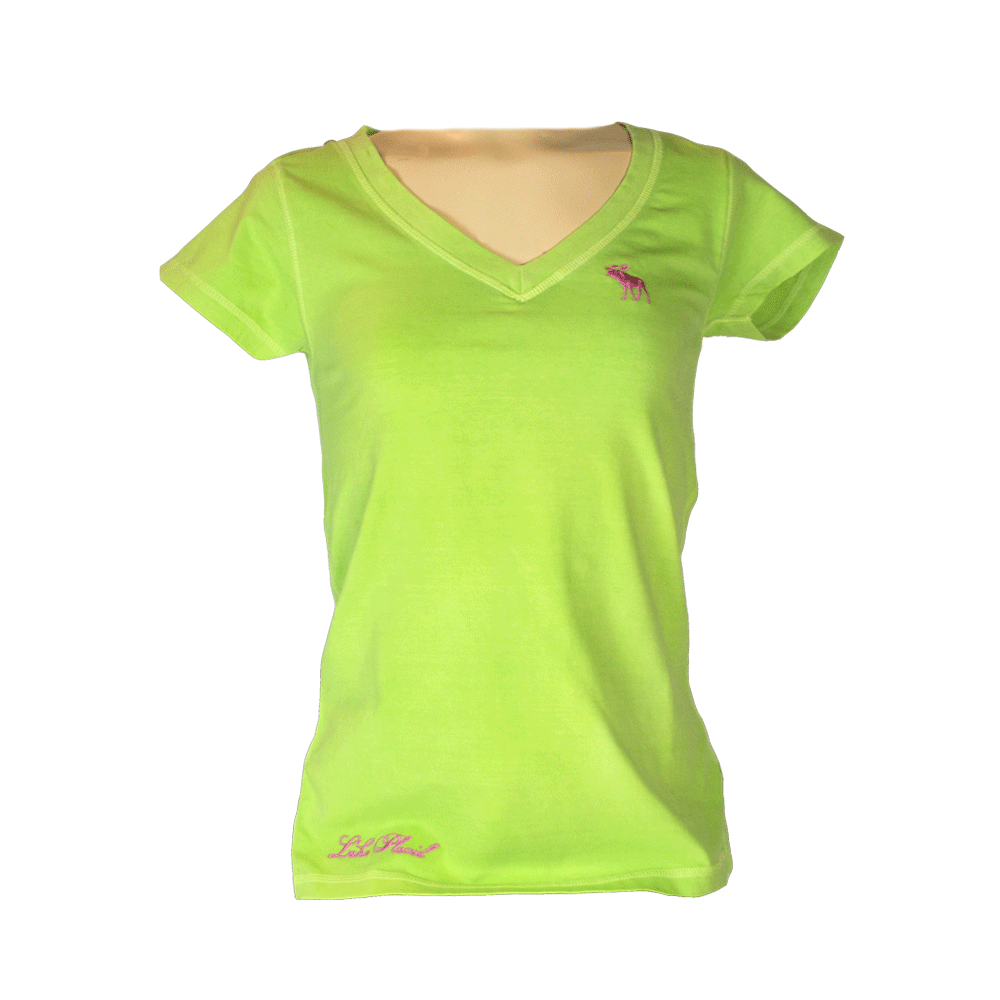 Lime Short Sleeve Women's V-Neck T-Shirt