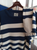 Navy Stripe Rollneck Sweater
