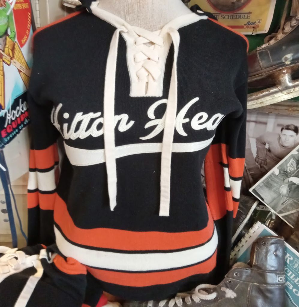 Black & Orange Stripe Hockey Sweater