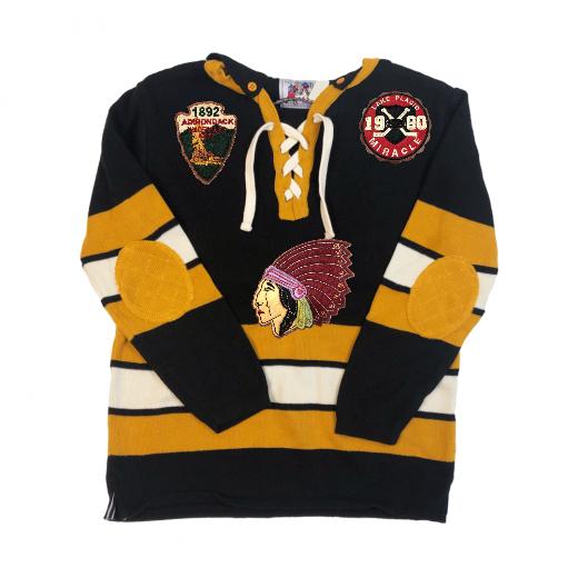 Black & Gold Stripe Hockey Sweater