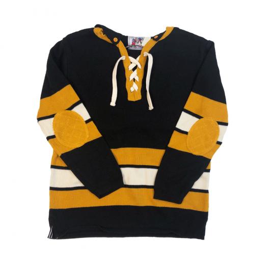Black & Gold Stripe Hockey Sweater