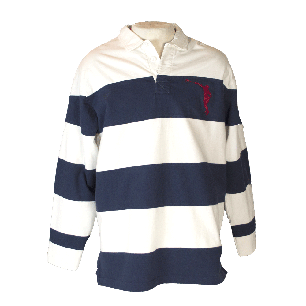 100% Cotton Navy Stripe Rugby Shirt by T Dalton Clothing