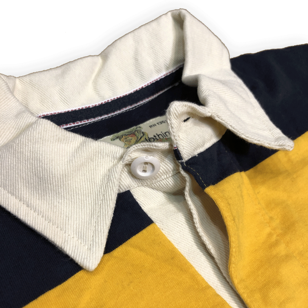 100% Cotton Gold & Navy Rugby Shirt by T Dalton Clothing