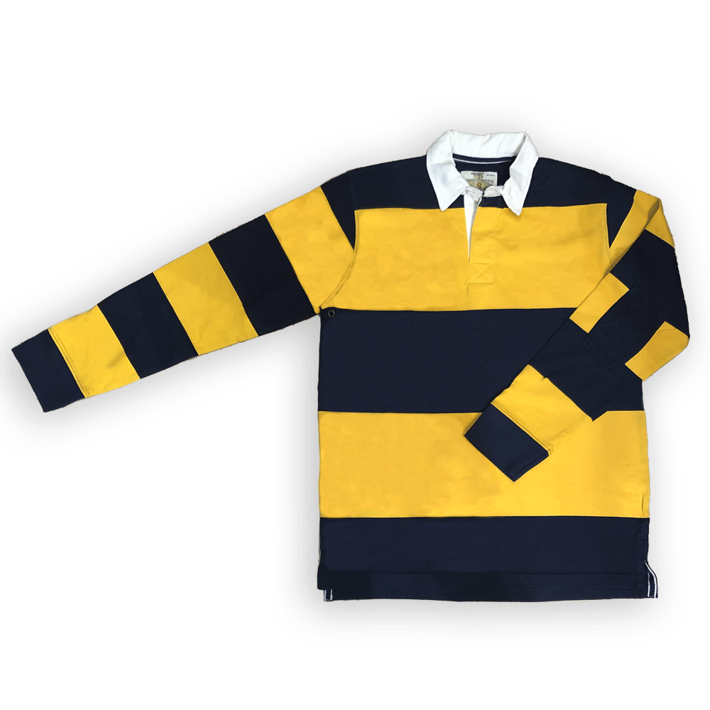 100% Cotton Gold & Navy Rugby Shirt