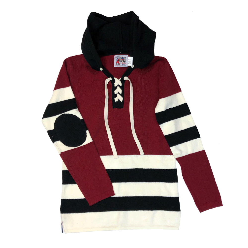 Red & Black Hockey Sweater by TDalton Clothing 100% COTTON  PRE-SHRUNK  and WASHER  DRYER safe