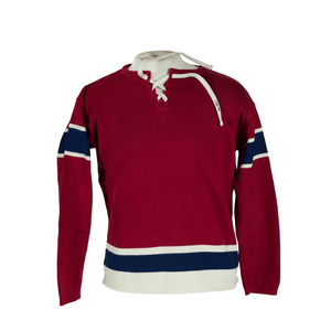 Red and Navy Stripe Hockey Sweater by T Dalton Clothing