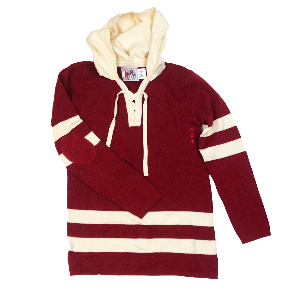 Red Stripe Hockey Sweater by TDalton Clothing 100% COTTON  PRE-SHRUNK  and WASHER  DRYER safe