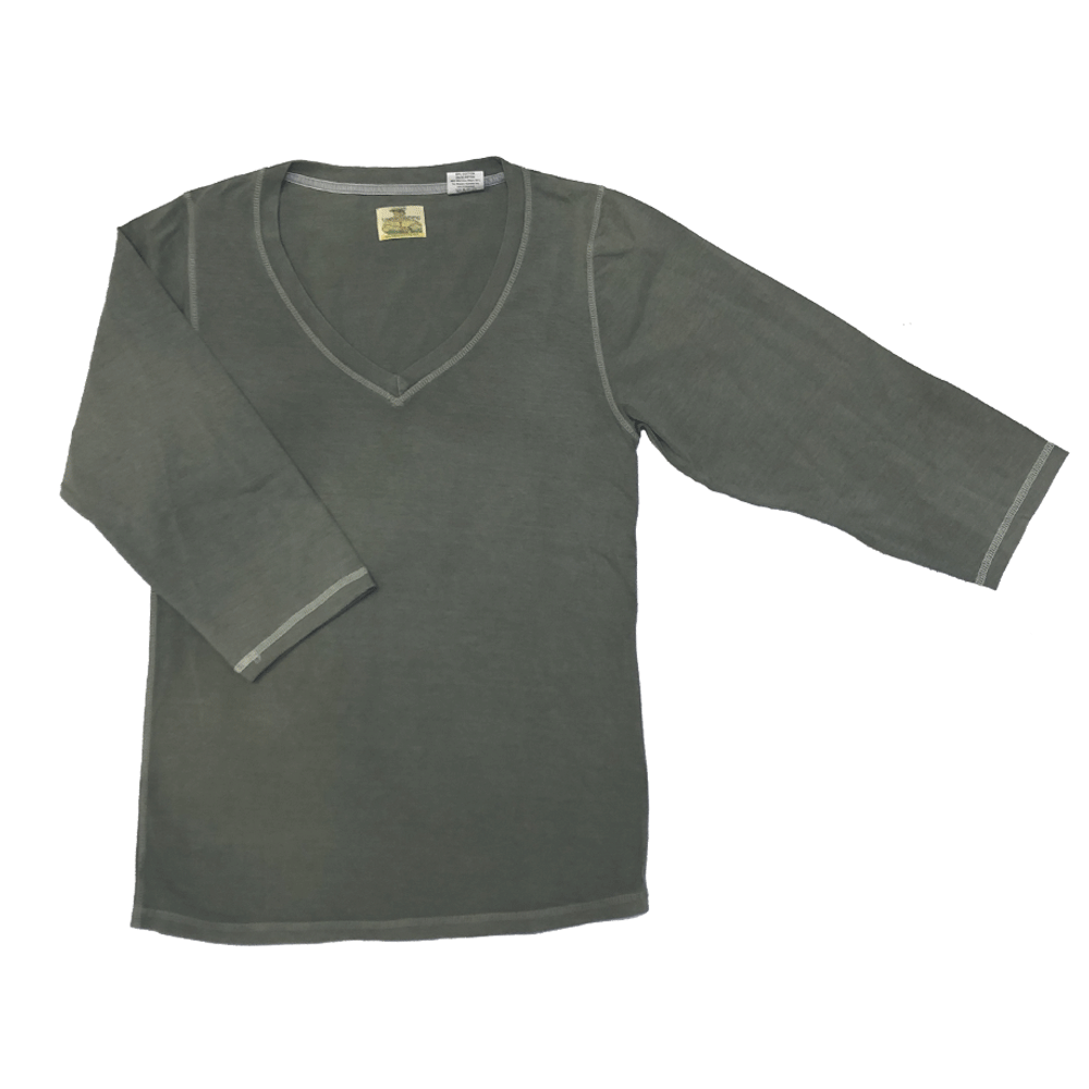 Moss 3/4 Sleeve Women's V-Neck T-Shirt