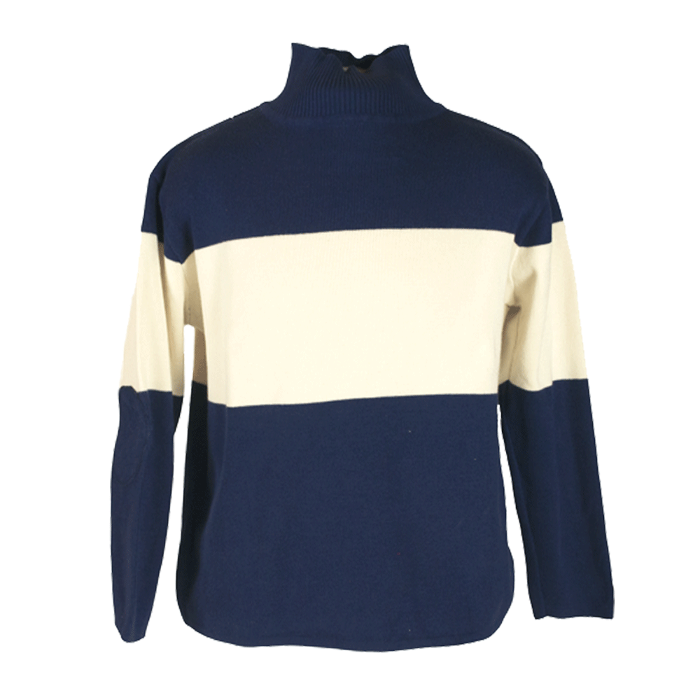 Navy Hockey Turtleneck Sweater by TDalton Clothing 100% COTTON  PRE-SHRUNK and WASHER  DRYER safe.